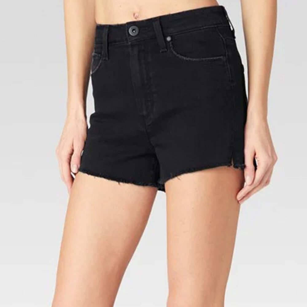 PAIGE Margot Denim Shorts Washed Black Size 26